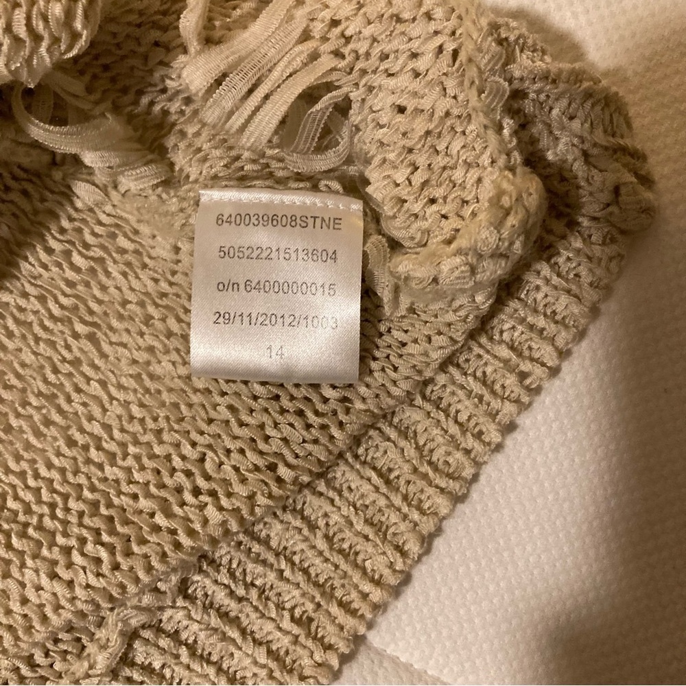 Jane Norman Y2K Beige Cable‎ Knit & Ribbon Sweater | Short Sleeves - Picture 7 of 8